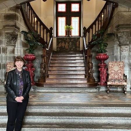 Nancy Polk Hall at the chateau which inspired Chateau de Merle